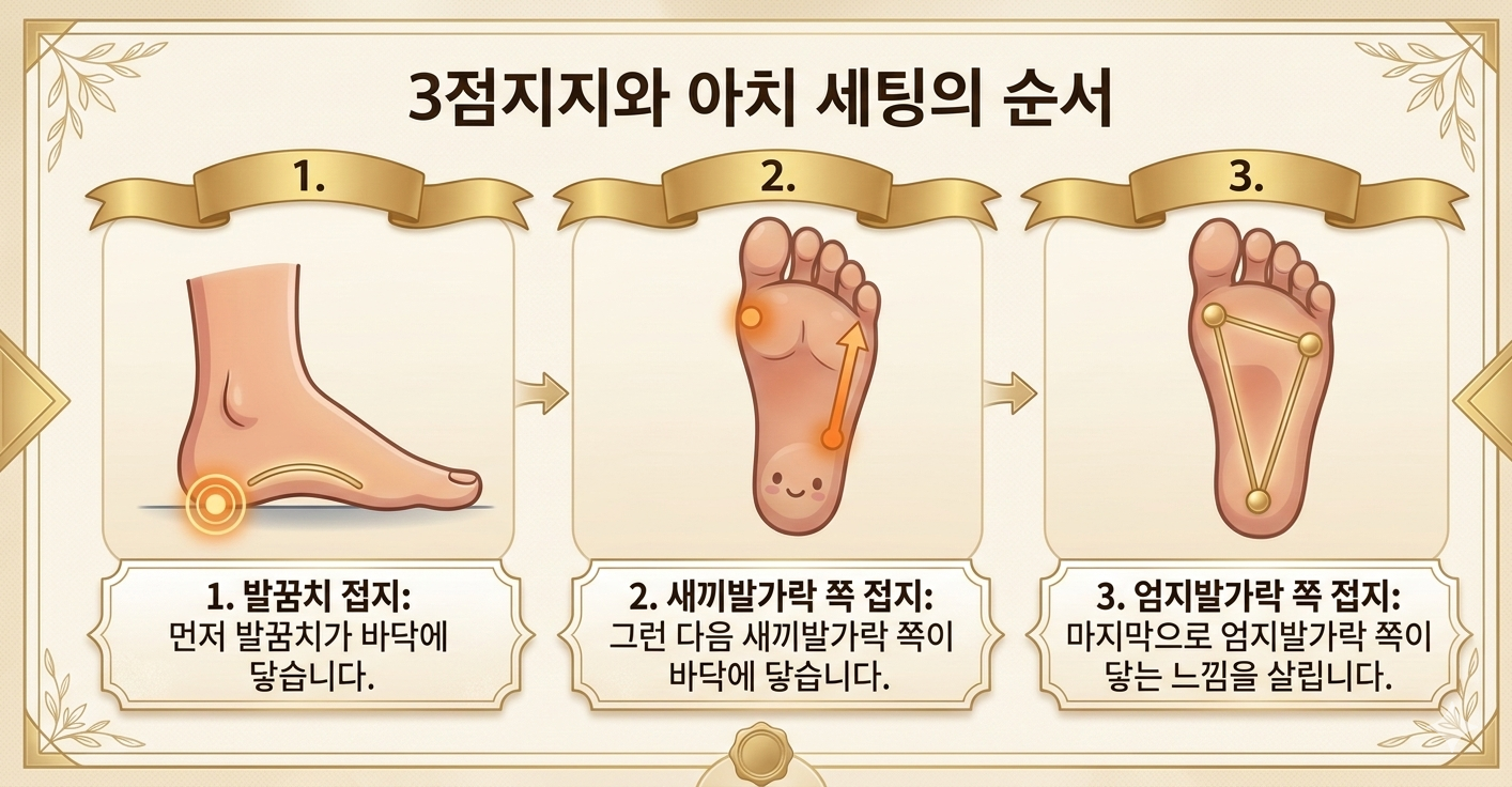발바닥 3점 지지 설명 이미지